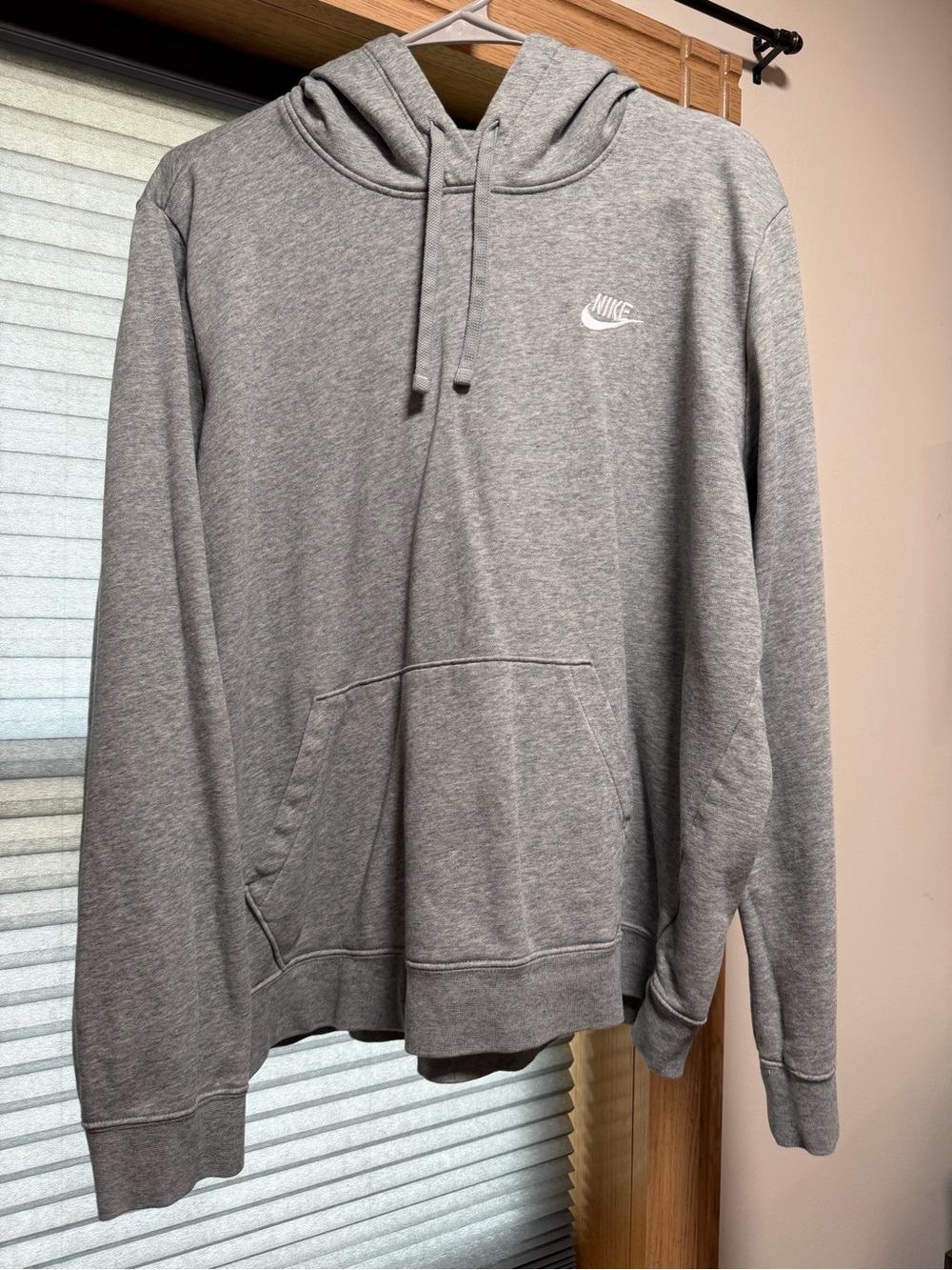 Nike Gray Pullover Hoodie with Small White Swoosh